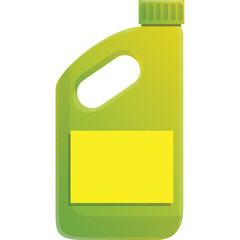 Green Gallon Jug With Yellow Label And Handle On Transparent Background With Gradient Colors And Green Cap Ideal For Cleaning Supplies