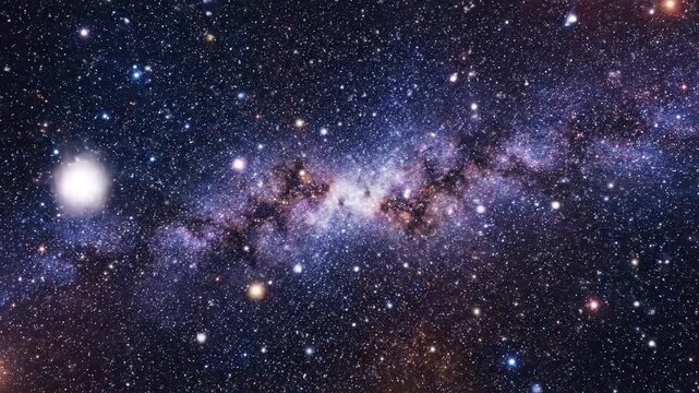 Starry Night Sky Twinkling Stars Background - A beautiful view of the night sky filled with twinkling stars and nebula. The dark blue and purple colors create a sense of depth and wonder.