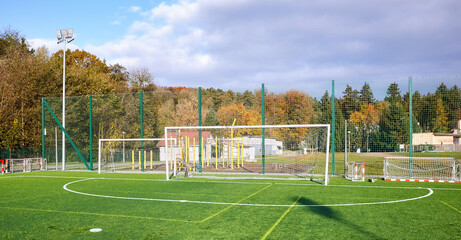 Photo of a soccer training field.