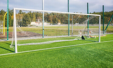 Fototapeta premium Photo of a soccer training field.