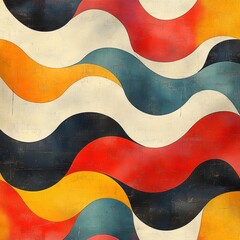 Abstract Wave Art: An artistic composition of flowing waves, rendered in vibrant colors with a sense of fluid movement and visual harmony, creating a dynamic and engaging visual experience.