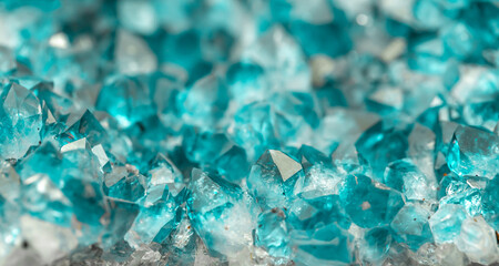 Aquamarine crystal mineral stone. Gems. Mineral crystals in the natural environment. Texture of...