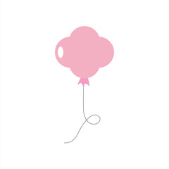 Flat design pink balloon with soft shading, suitable for modern vector packs, UI kits, party icons, and clean celebration illustrations. Balloon Illustration