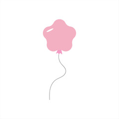 Glossy pink balloon with white reflection highlight for elegant shiny effect, ideal for premium celebration designs and festive decoration. Balloon Illustration