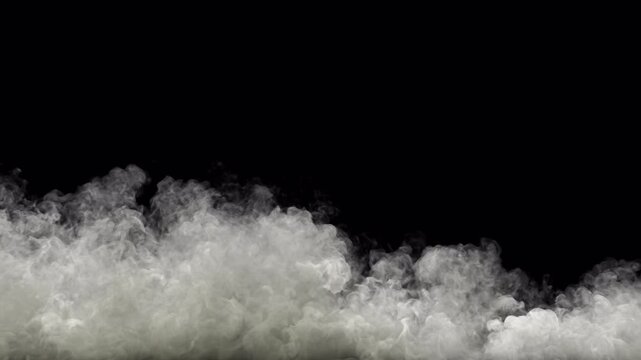 4k Overflowing Smoke on transparent background. Perfect for compositing, motion graphic, visual effect	
