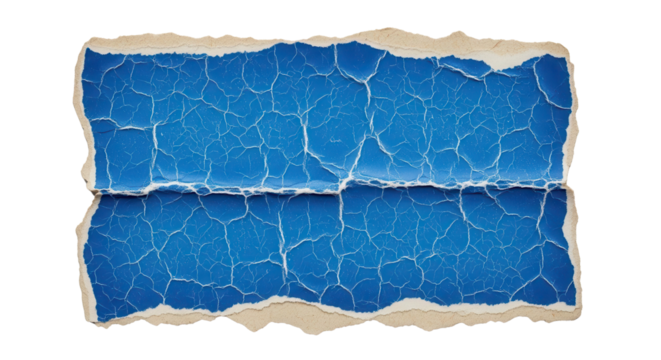 Torn textured piece of blue paper isolated PNG with Transparent Background