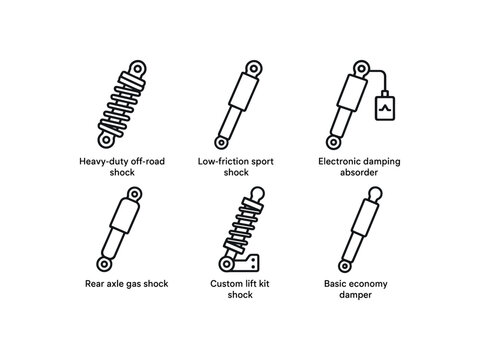 simple outline stroke icon isolated on white background heavy duty off road shock low friction sport shock electronic damping absorber rear axle gas shock custom lift kit shock basic