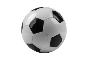 Obraz premium A classic black and white soccer ball, perfectly round and ready for play, stands out against a solid transparent background. background removed