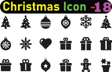 Fototapeta premium christmas icons set
