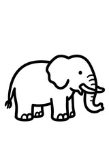 Simple elephant illustration. Line art. Cute. Relaxed illustration. Animal.