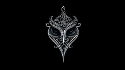 Luxury bird (eagle) head logo in silver lines on black background Concept: elegance, sophistication, freedom,premium branding, luxury fashion labels, jewelry brands, high-end services, elite identity 