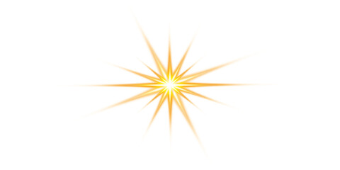 Fototapeta premium Golden starburst with transparent background