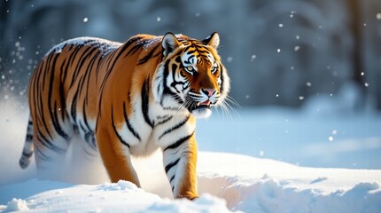 Obraz premium a siberian tiger on the snow