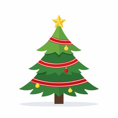 Fototapeta premium Christmas tree with ornaments and star with transparent background
