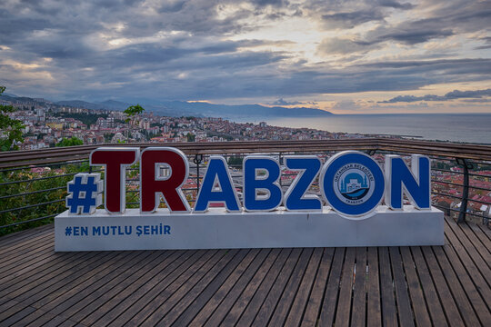 Panoramic of Trabzon city from Boztepe Observation Deck . It is a city on the Black Sea coast of northeastern Turkey and  capital of Trabzon Province.