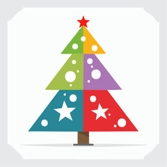 Fototapeta premium Colorful Christmas tree with transparent background