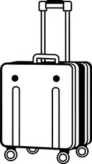 Black suitcase for travel isolated on white