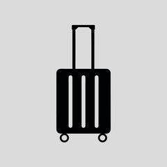 Black suitcase for travel isolated on white