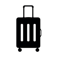 Black suitcase for travel isolated on white