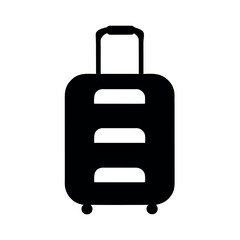 Black suitcase for travel isolated on white