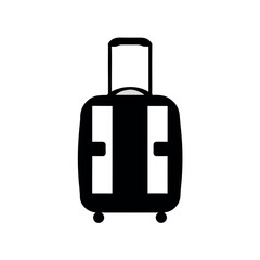 Black suitcase for travel isolated on white