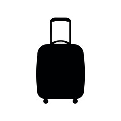 Black suitcase for travel isolated on white