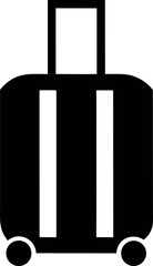 Black suitcase for travel isolated on white