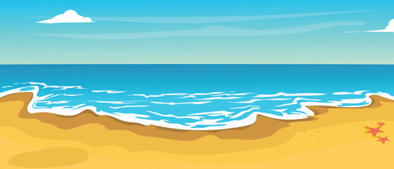 calm waves on the beach based on vector