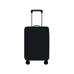 Black suitcase for travel isolated on white