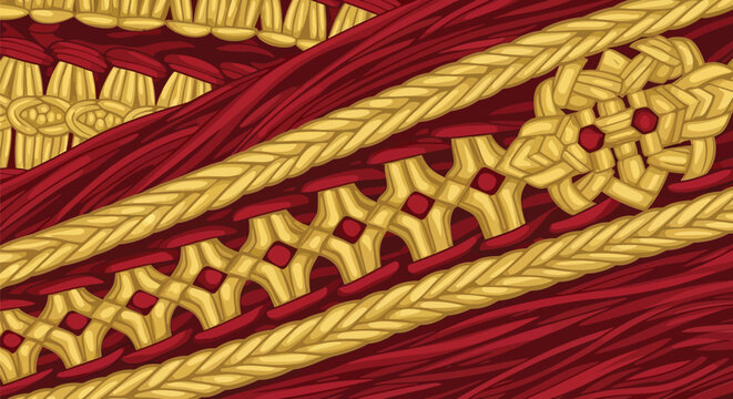 Detailed Weaving and Embroidery on Traditional Omani Textile Background