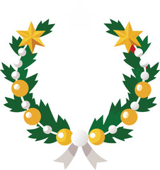 Classic Holiday Wreath Design Ornament Decor Festive Celebration Symbol Seasonal Decorative Element Vector Illustration