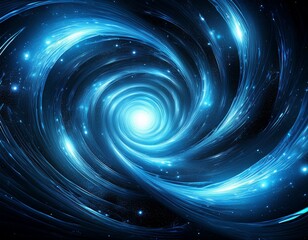 abstract digital swirl a mesmerizing blue vortex of light and energy in a dark space
