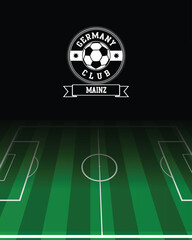 City of Mainz Stamp Seal with Germany Football green field, Vector Illustration Abstract Editable image, Social Media Post