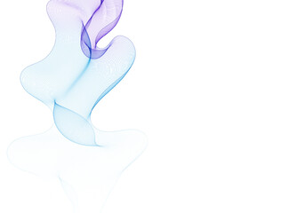 Vertical abstract wave of purple and blue color gradient on a clean white background. Eps 10
