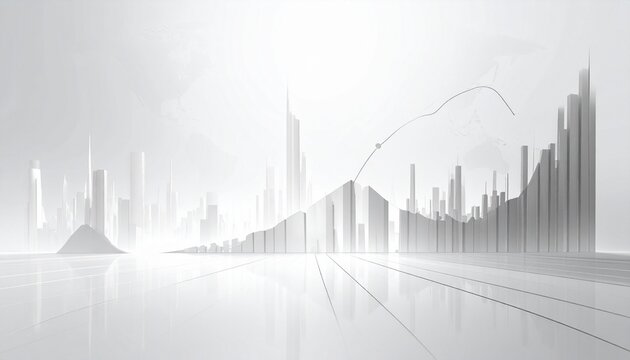 Semi-transparent globe with bar graphs and upward arrow, symbolizing global economic growth and data analytics. - Powered by Adobe