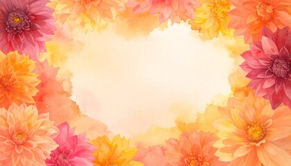 beautiful colorful flowers border frame background with copy space, graphic resource