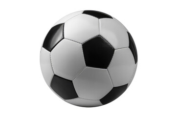 Obraz premium A classic black and white soccer ball, perfectly centered, ready for play. Ideal for sports themes, game graphics, or educational content. background removed