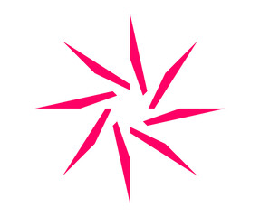 Fototapeta premium Pink sharp starburst explosion shape with pointed rays, dynamic comic-style highlight element