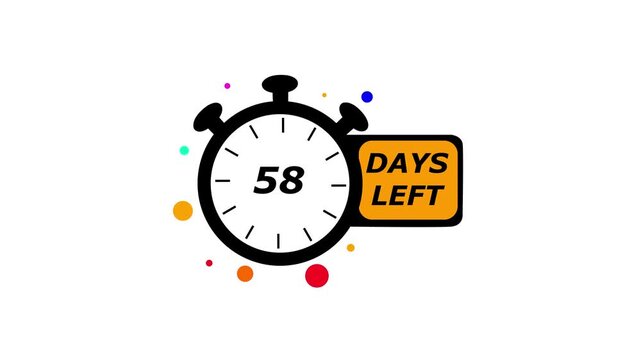 100 days to go, 100 days count animation, motion graphics running numbers counting days, 100 days in a month with
