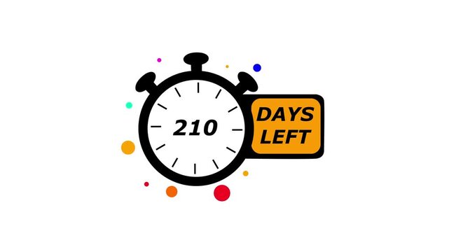0 to 365 Countdown 2D animated motion graphics video three hundred sixty five running numbers, text counting days, zero to 365. white text video with green screen chroma key 4K HD video animation.