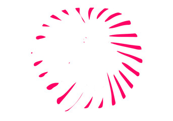 Pink circular burst rays forming comic explosion shape