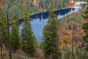 Grosser Arbersee/Velke Javorske jezero in the autumn, Bayerischer Wald, Germany