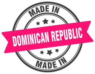 Made in Dominican Republic round sign. Made in Dominican Republic stamp.
