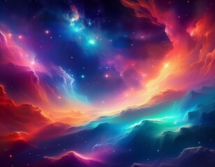 colorful space galaxy cloud nebula artistic abstract background