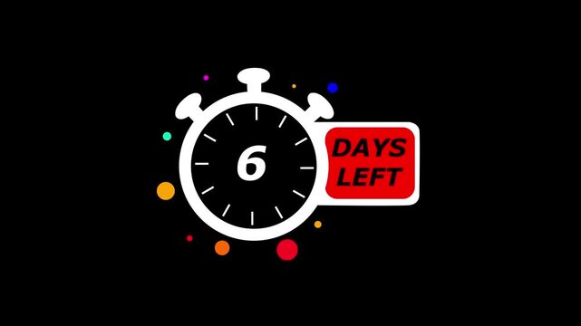 15 days count 2D animation motion graphics seven fifteen numbers counting days, 0 to15 seconds countdown, 5,10, day counting, zero to 15. 4K HD 2 week video with chroma key white background