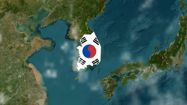 South Korea Country Animation 1080 footages