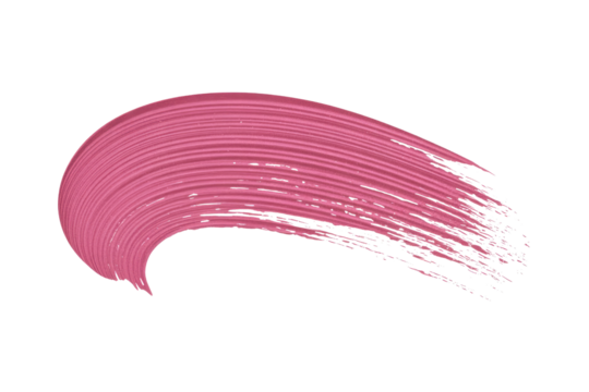 Vibrant pink, textured brush stroke, curving horizontally. Perfect for cosmetic, artistic, or design backgrounds, adding a soft, natural element. background removed