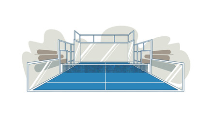 Padel Court Illustration - A Modern Sports Facility.
