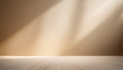 fond texture beige vide pour presentation sol et mur avec lumiere douce du soleil