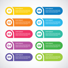 Modern Colorful Numbered Banner Label with Lorem Ipsum Text Element